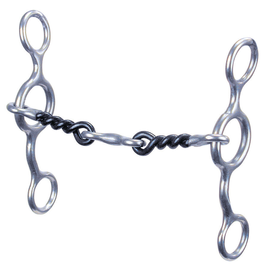 SS SI Snaffle Jr Cowhorse Bit - Sweet Iron Mouth, 127mm Cheek Length, 5" Mouth Size, Stainless Steel