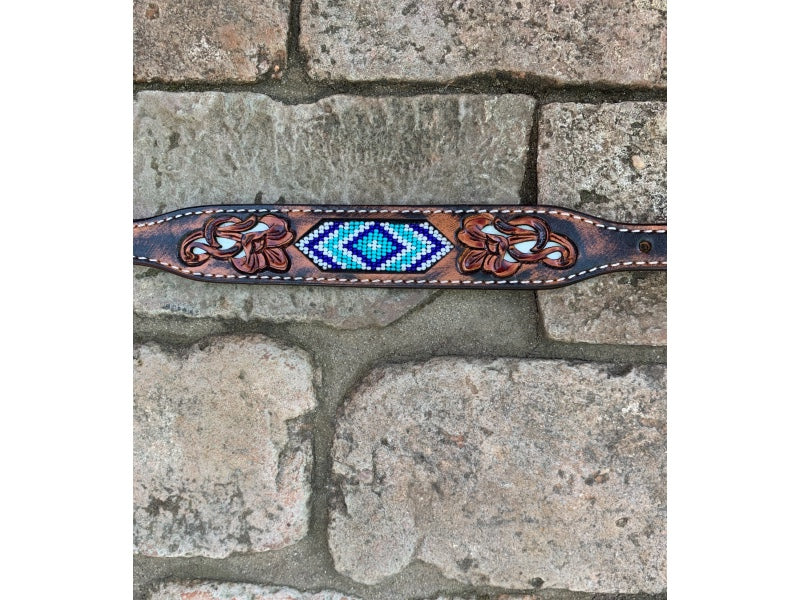Wither Strap, Beaded Blue