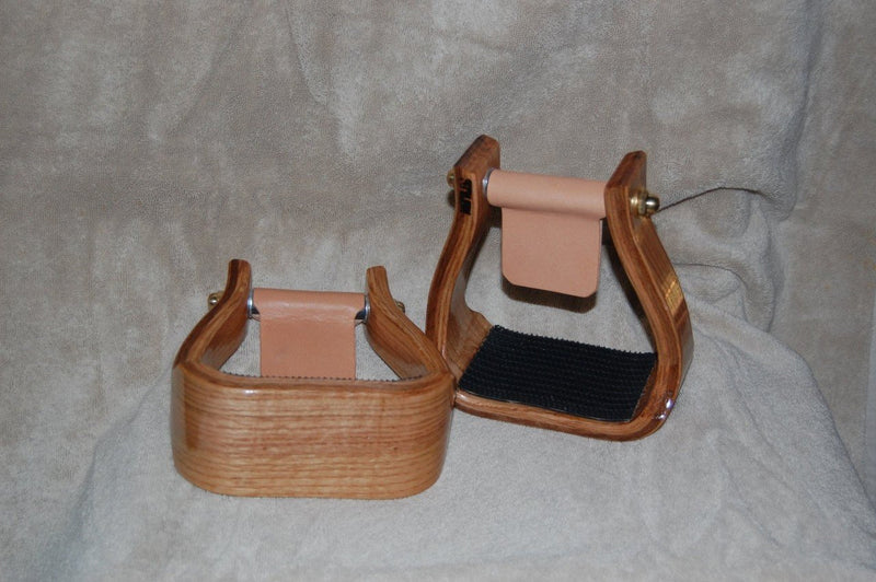 Nettles Barrel Racing Stirrups, Clear Varnish