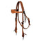Shaped Browband Headstall, Harness Leather